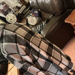 Black and White Plaid Coat